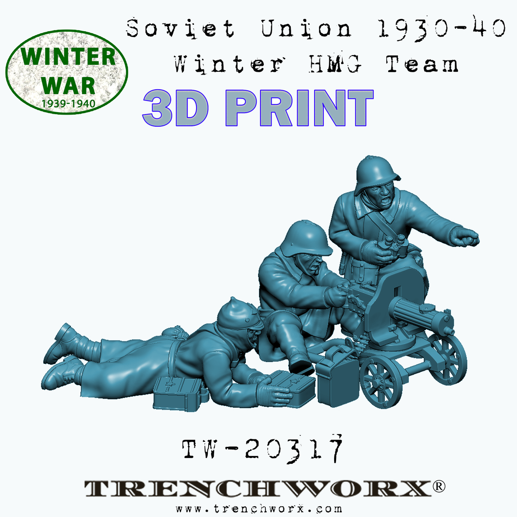 Soviet Union 1930-40 Winter HMG Team - 3D PRINT