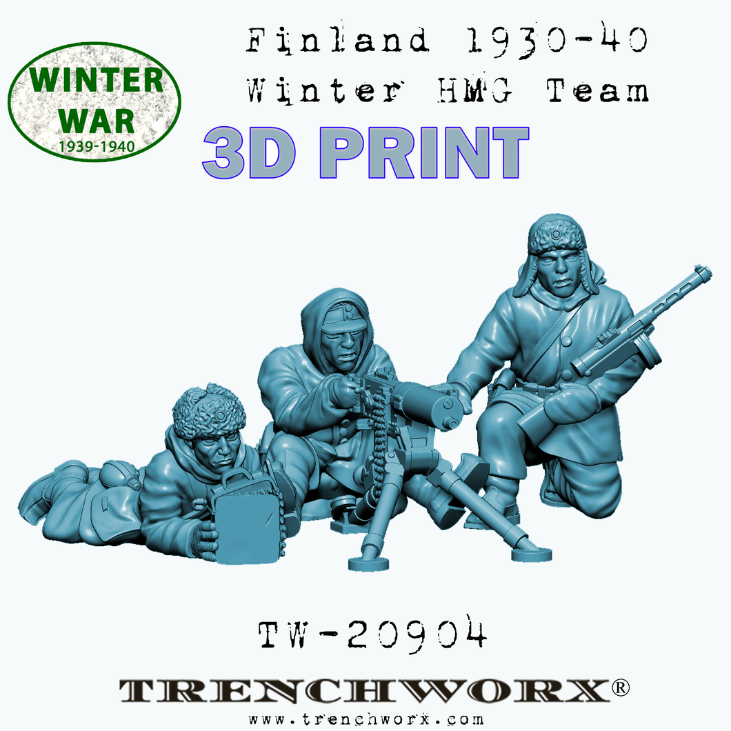 Finland 1930-40 Winter HMG Team - 3D PRINT