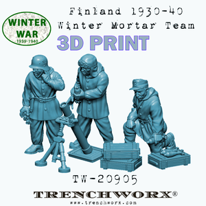 Finland 1930-40 Winter Mortar Team - 3D PRINT