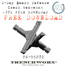 Load image into Gallery viewer, FREE!!! D-Day Beach Defense Czech Hedgehog .STL Download