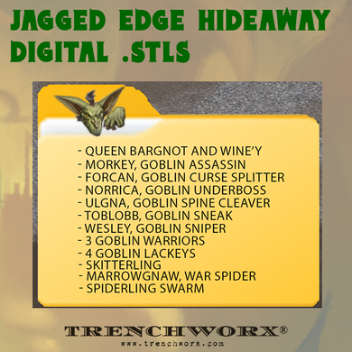 Jagged Edge Hideaway Goblin Box with Marrowgnaw the Giant War Spider Digital .STLs