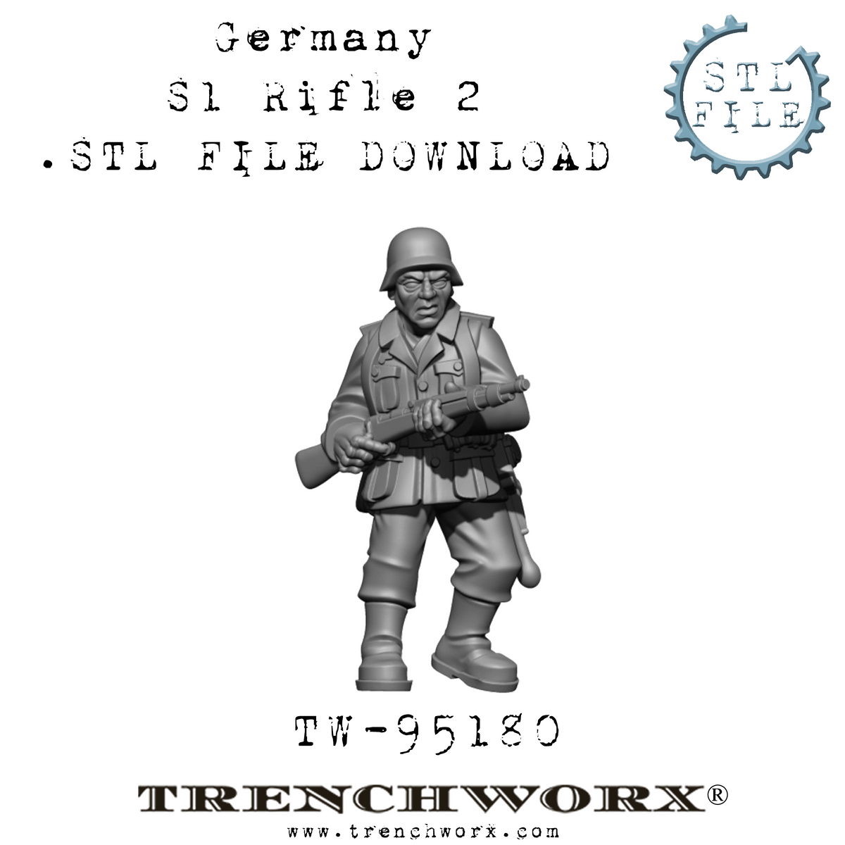 German Rifleman, Wilhelm .STL Download – Trenchworx